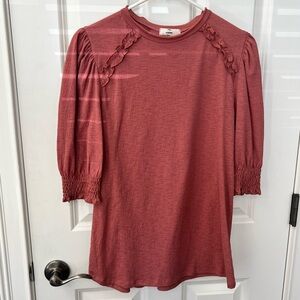 Anthropologie Red Blouse Size Small